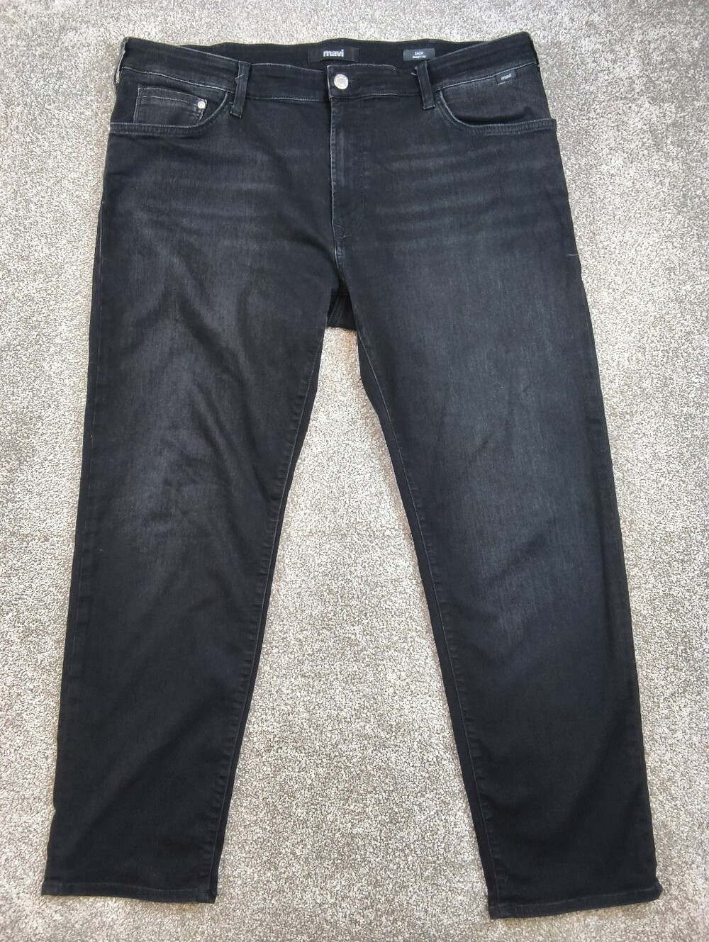 Mavi Jeans Zach Straight Leg 5-Pocket Sz 40 x 30 Black Denim Jeans